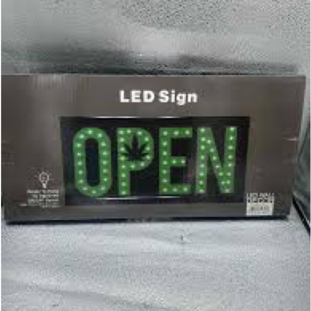 420 Vibrant Green LED Open Sign